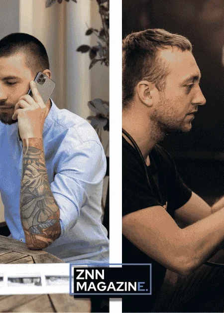 Collage showing a person working on a laptop at home for freelance services alongside someone cleaning a car exterior with professional mobile detailing equipment