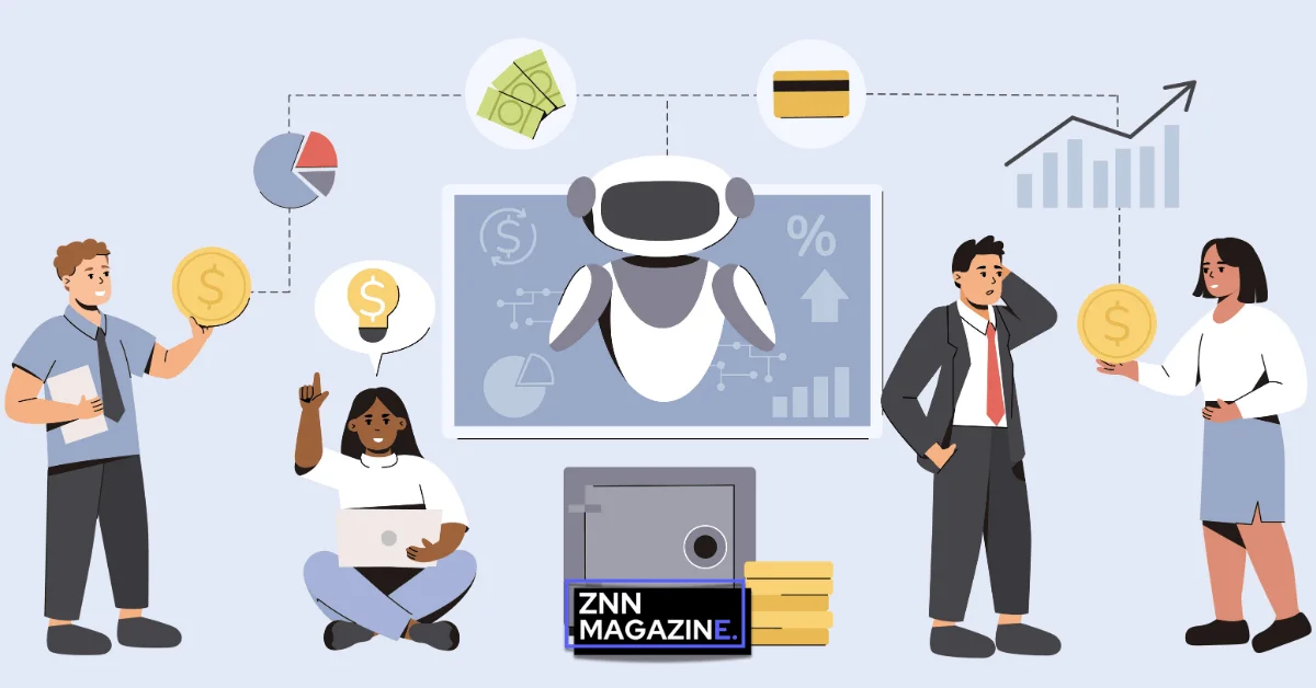Modern illustration showing multiple income streams with icons representing online work, creative services, AI tools, and local businesses flowing toward a central person
